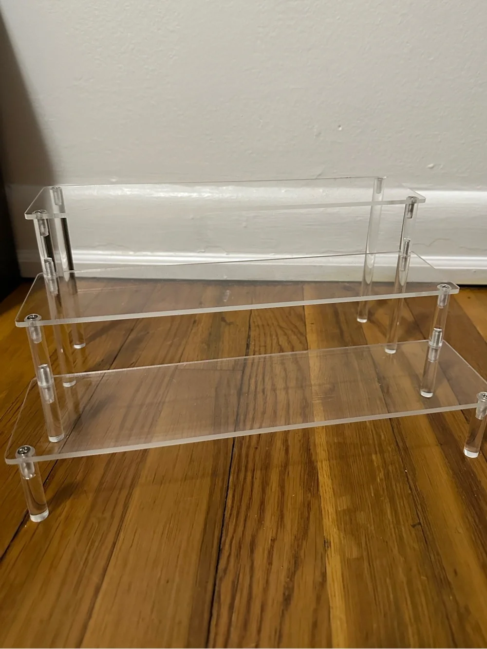 Acrylic and Wood 3-Tier Display Stand - Clear